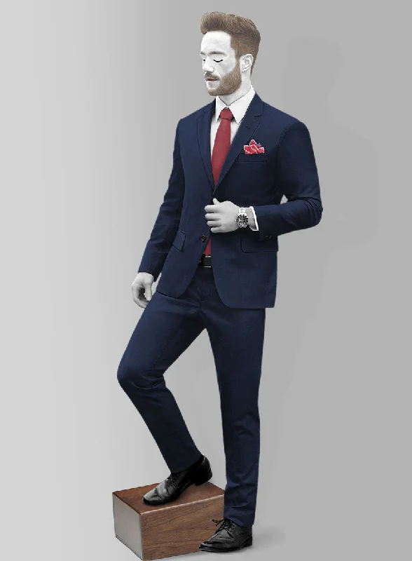 Relaxed Footwear Napolean Kara Stripe Blue Wool Suit