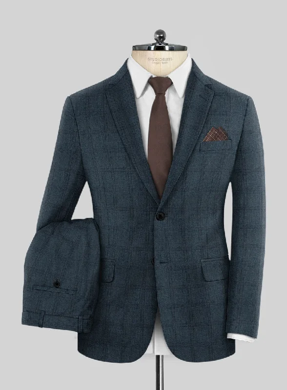 Stylish Looks Reda Baltie Blue Checks Wool Suit