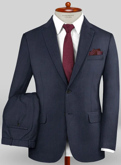 Timeless Apparel Caccioppoli Sun Dream Rizzo Dark Blue Wool Silk Suit
