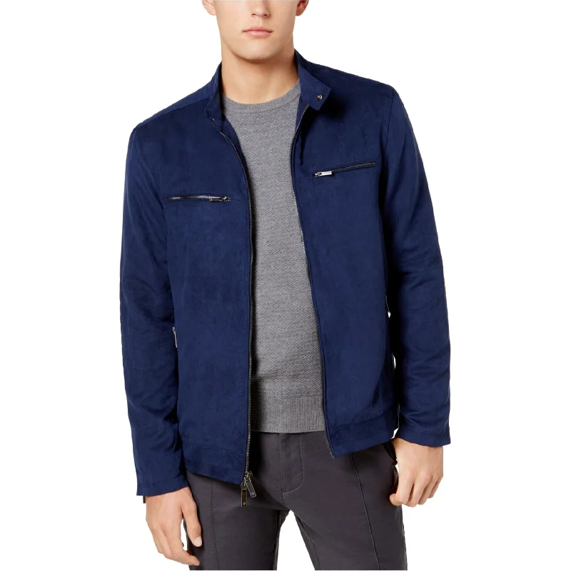 Effortless Comfort Ryan Seacrest Mens Faux Suede Jacket, Blue, X-Large