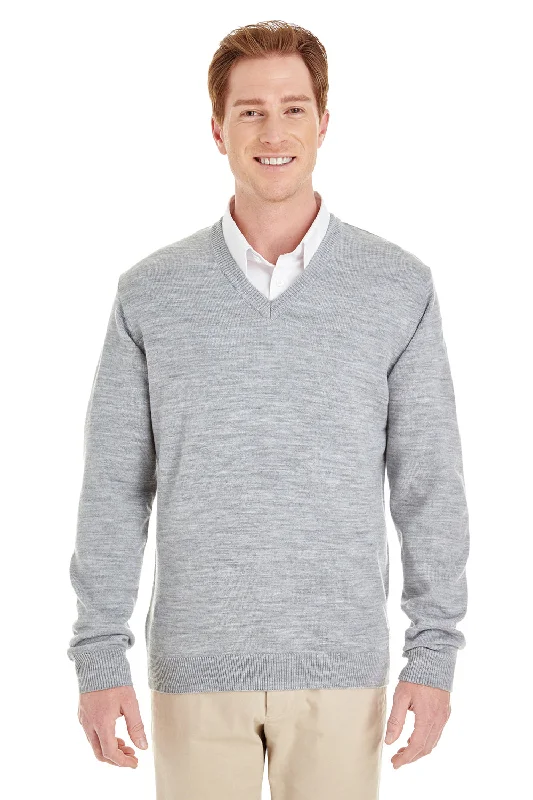 Cool Gear Harriton Mens Pilbloc Pill Resistant V-Neck Long Sleeve Sweater - Heather Grey Cool Gear Harriton Mens Pilbloc Pill Resistant V-Neck Long Sleeve Sweater - Heather Grey