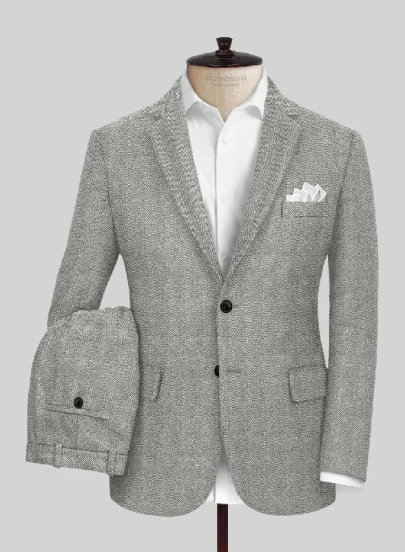 Practical Jackets Highlander Light Gray Herringbone Tweed Suit