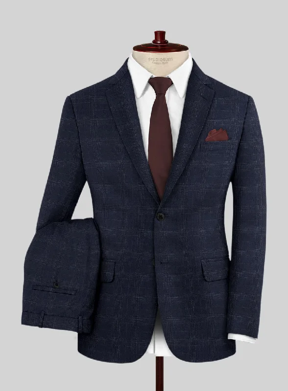 Comfy Suits Reda Xime Blue Checks Wool Suit