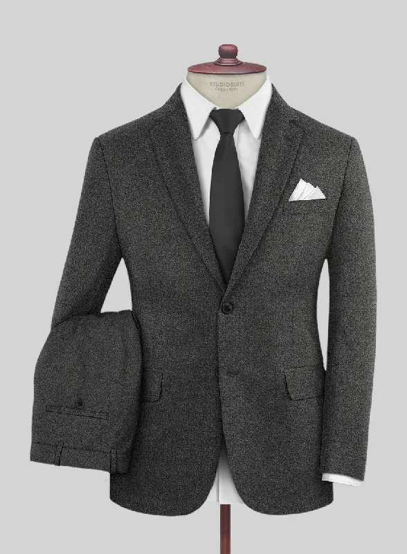 Cool Jackets Italian Drego Gray Herringbone Wool Suit