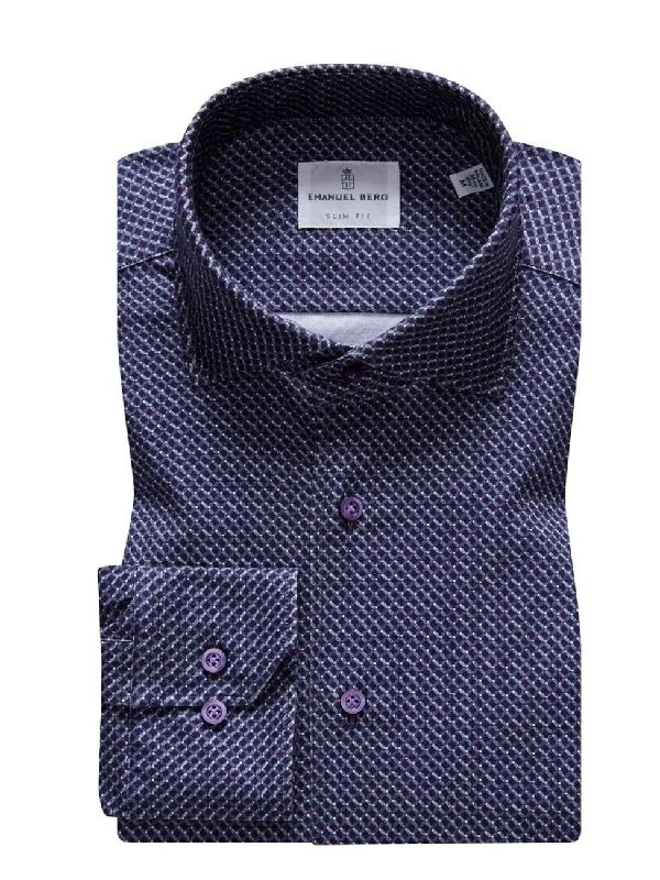 Street Casuals Modern 4Flex Stretch Knit Shirt SF18246 Dark Purple