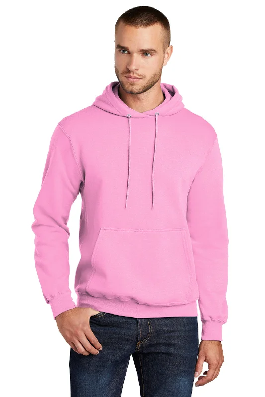 Lightwear Options Port & Company Mens Core Pill Resistant Fleece Hooded Sweatshirt Hoodie w/ Pouch Pocket - Candy Pink Lightwear Options Port & Company Mens Core Pill Resistant Fleece Hooded Sweatshirt Hoodie w/ Pouch Pocket - Candy Pink