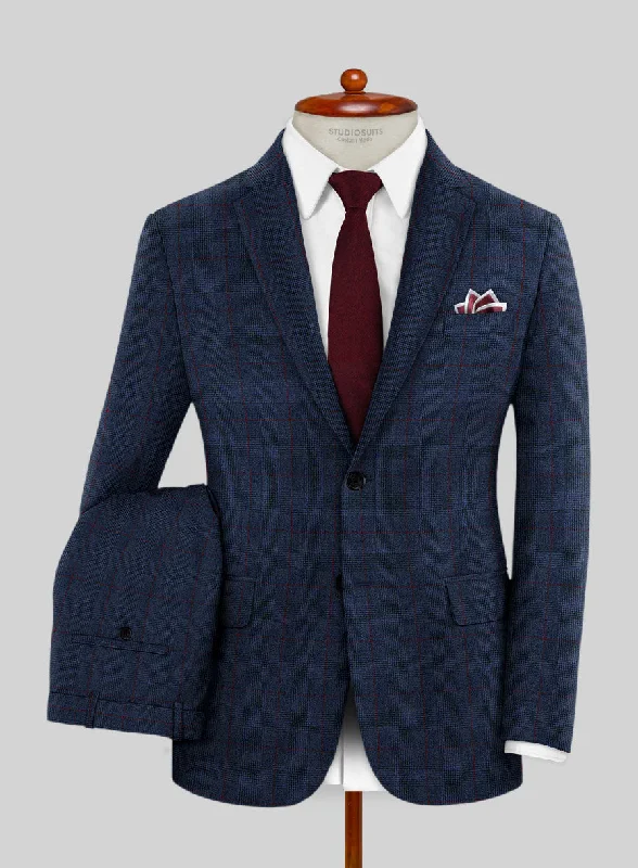 Functional Layers Caccioppoli Lavide Glen Blue Wool Suit