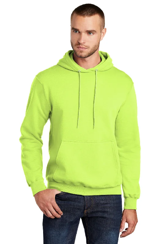 Urban Style Port & Company Mens Core Pill Resistant Fleece Hooded Sweatshirt Hoodie w/ Pouch Pocket - Neon Yellow Urban Style Port & Company Mens Core Pill Resistant Fleece Hooded Sweatshirt Hoodie w/ Pouch Pocket - Neon Yellow