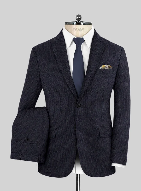Smart Tops Lanificio Zegna Loop Laonel Blue Stripe Wool Suit