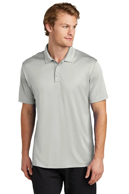 Street-Friendly Wear Sport-Tek Mens Moisture Wicking Re-Compete Short Sleeve Polo Shirt - Silver Grey Street-Friendly Wear Sport-Tek Mens Moisture Wicking Re-Compete Short Sleeve Polo Shirt - Silver Grey