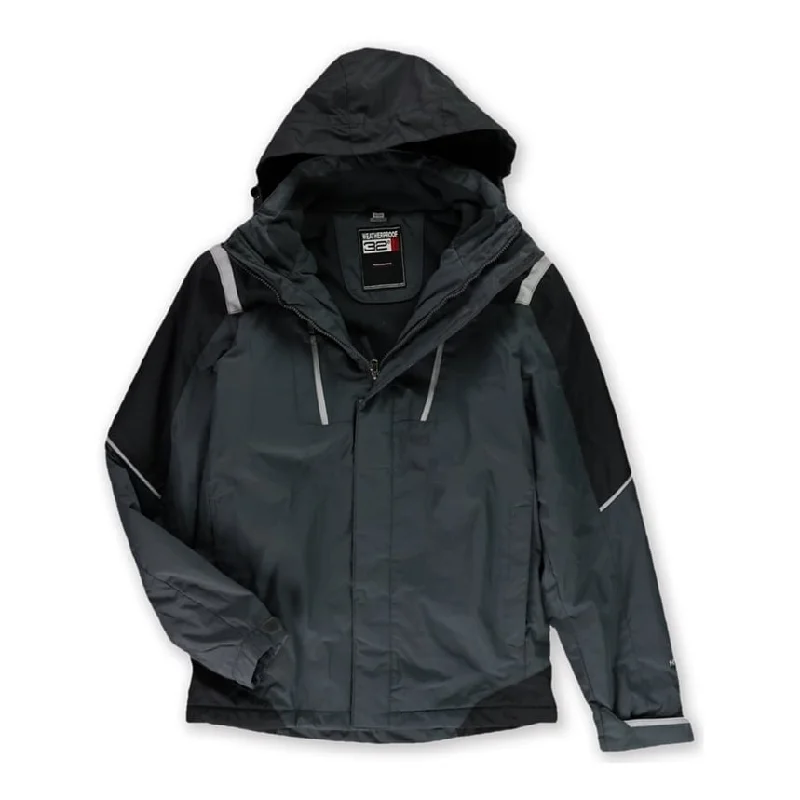 Comfy Styles Weatherproof Mens Contrasting Raincoat, Grey, Small