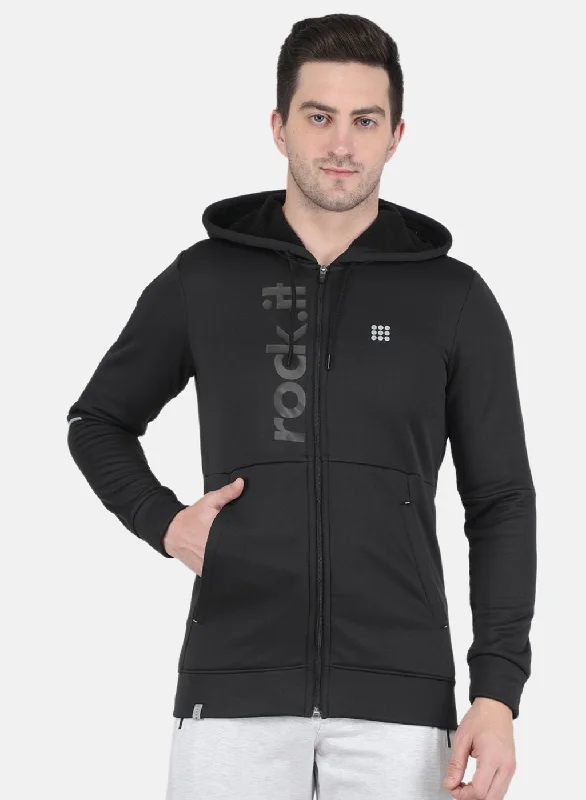 Urban Wear Men Black Printed Sweatshirt