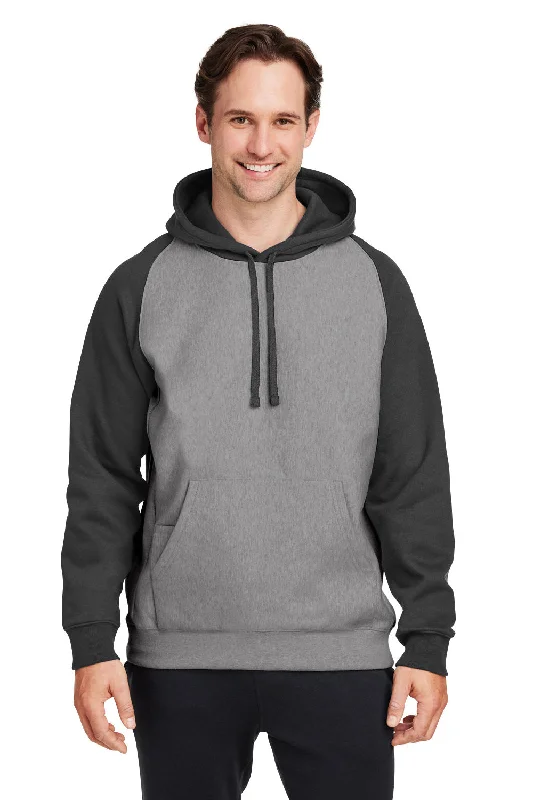 Relaxed Layers Team 365 Mens Zone HydroSport Water Resistant Colorblock Hooded Sweatshirt Hoodie w/ Pouch Pocket - Heather Dark Grey/Black Relaxed Layers Team 365 Mens Zone HydroSport Water Resistant Colorblock Hooded Sweatshirt Hoodie w/ Pouch Pocket - Heather Dark Grey/Black