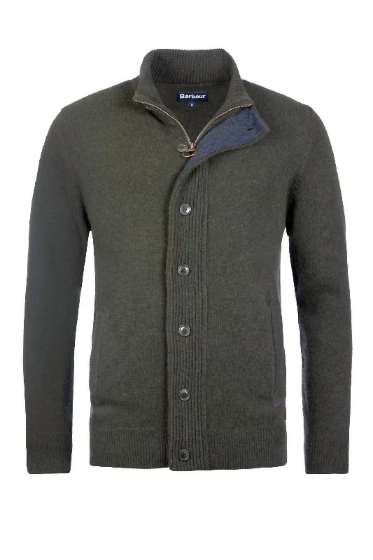 Outdoor Clothing Essential Patch Zip Through Jumper In Seaweed