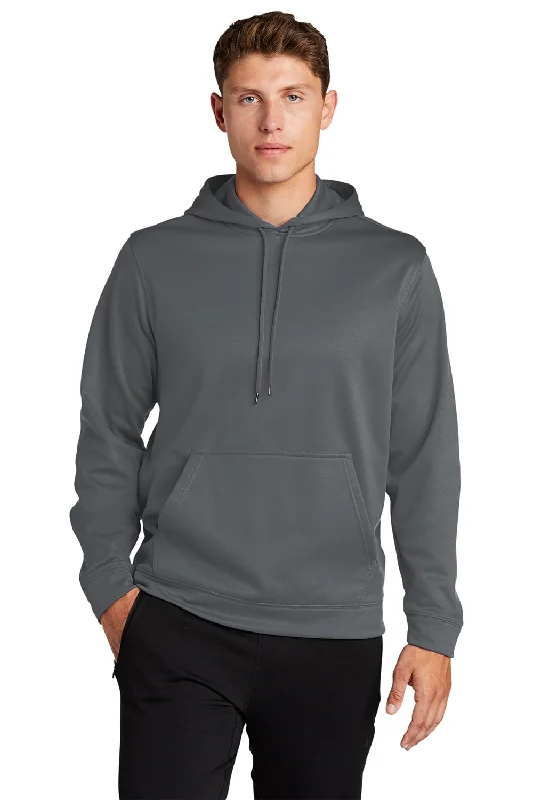 Easy Pants Sport-Tek Mens Sport-Wick Moisture Wicking Fleece Hooded Sweatshirt Hoodie w/ Pouch Pocket - Dark Smoke Grey Easy Pants Sport-Tek Mens Sport-Wick Moisture Wicking Fleece Hooded Sweatshirt Hoodie w/ Pouch Pocket - Dark Smoke Grey