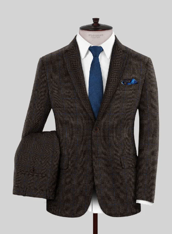 Street Casuals Caccioppoli Lenana Glen Brown Wool Suit
