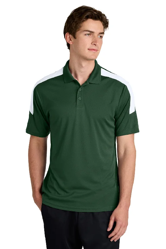 Trendy Styles Sport-Tek Mens Moisture Wicking Competitor United Short Sleeve Polo Shirt - Forest Green/White Trendy Styles Sport-Tek Mens Moisture Wicking Competitor United Short Sleeve Polo Shirt - Forest Green/White