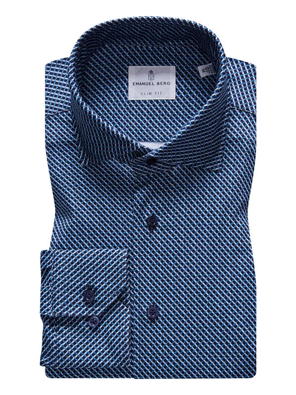 Simple Apparel Modern 4Flex Stretch Knit Shirt SF18240 Dark Blue