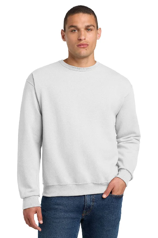 Relaxed Wearables Jerzees Mens NuBlend Fleece Crewneck Sweatshirt - White