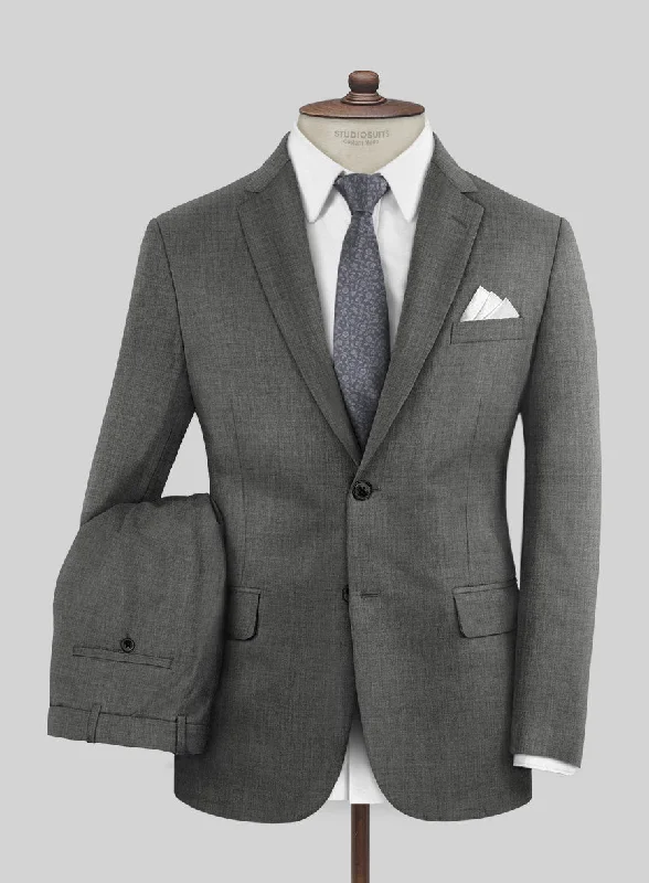 Comfy Hoodies Marco Stretch Worsted Gray Wool Suit