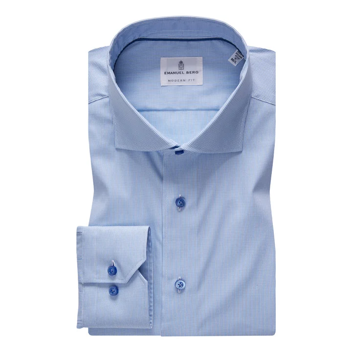Street Fashion Modern Performance Stretch Dress Shirt MF717296BY Bright Blue