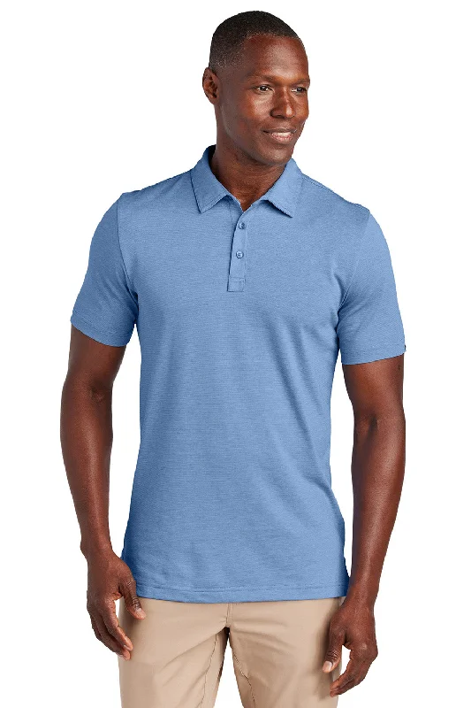Relaxed Casuals TravisMathew Mens Sunnyvale Wrinkle Resistant Short Sleeve Polo Shirt - Heather Strong Blue Relaxed Casuals TravisMathew Mens Sunnyvale Wrinkle Resistant Short Sleeve Polo Shirt - Heather Strong Blue