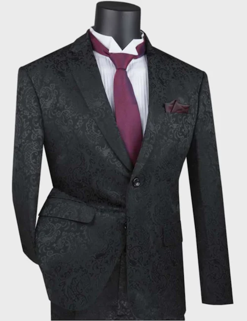 Cozy Sweatshirts Black Floral 2 Button Suit