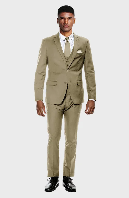 Premium Fit Tan Ultra Slim Fit 3-Piece Prom Suit