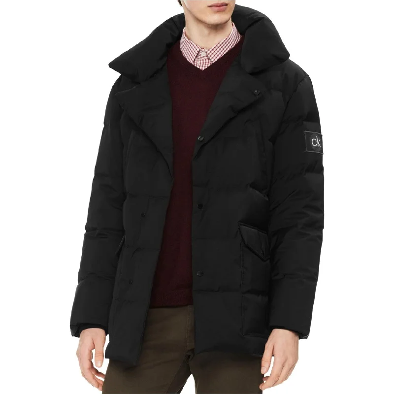 Laid-Back Wear Calvin Klein Mens Down Puffer Jacket, Black, X-Small