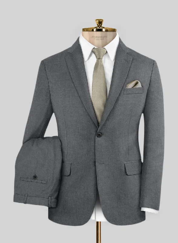 Relaxed Activewear Marco Stretch Steel Gray Wool Suit
