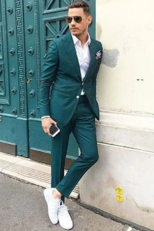 Smart Casual Wear Men's Teal Green 2 Piece suit Wedding Suit Formal Dinner Suit Slim Fit Suit Elegant Prom Wear Bespoke Tailoring Smart Casual Wear Men's Teal Green 2 Piece suit Wedding Suit Formal Dinner Suit Slim Fit Suit Elegant Prom Wear Bespoke Tailoring
