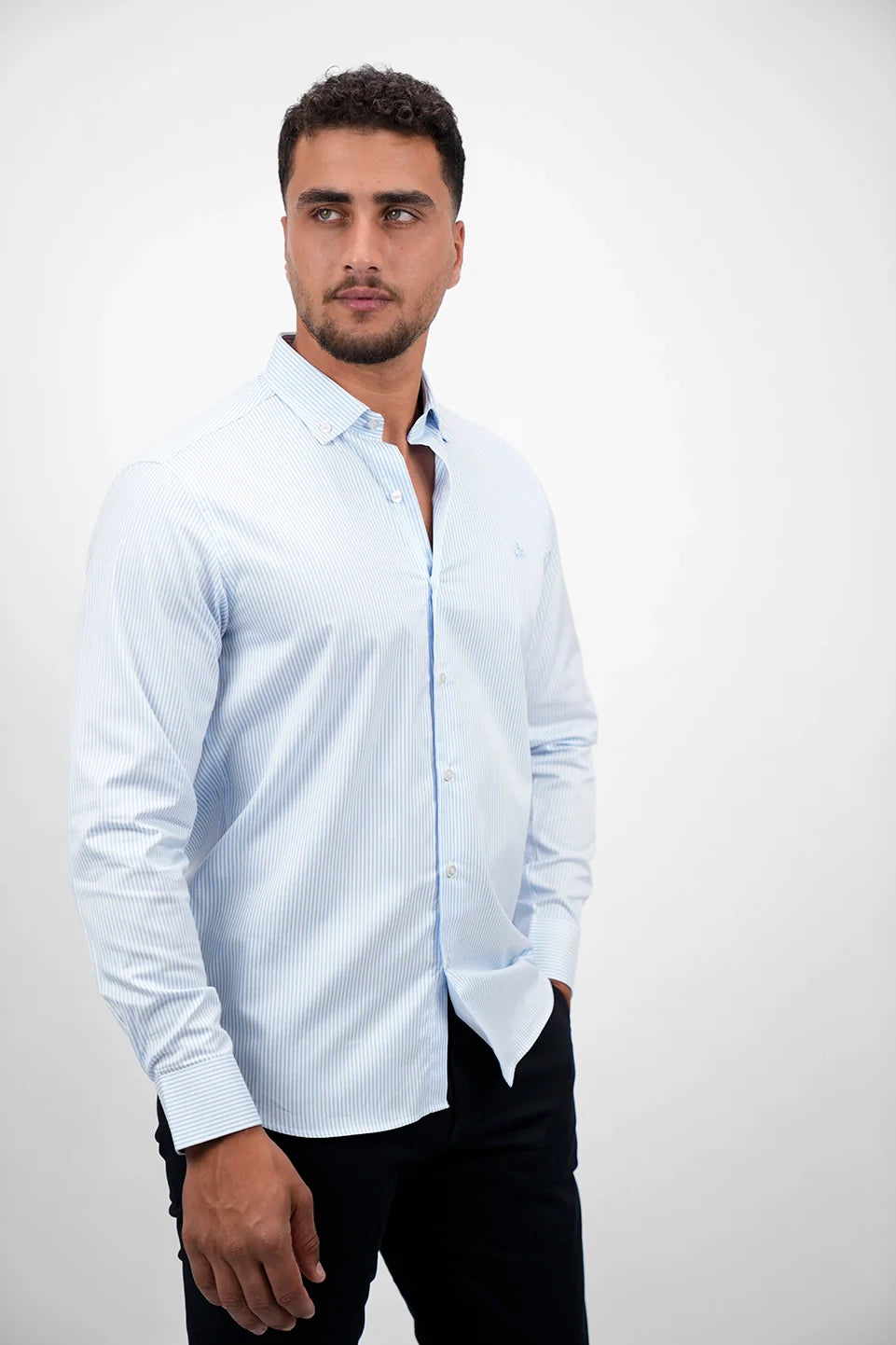 Easy Pants Long Sleeved Blue Stripe Shirt