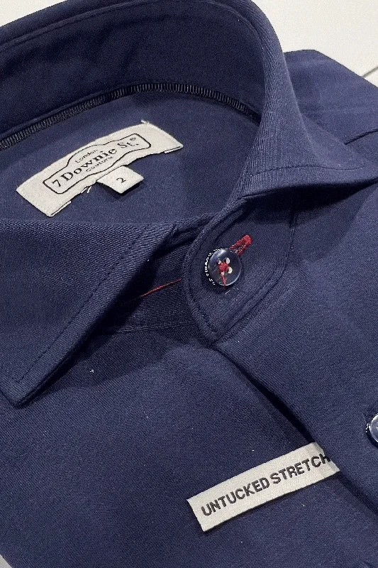 Soft Materials Long Sleeve Sport Shirt Claiborne Navy HZN 0505