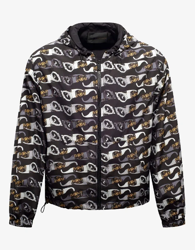 Versatile Outfits Versace Black Biggie Sunglasses Print Windbreaker