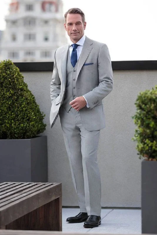 Fashion Jackets Men's Wedding 3 Piece Grey Suit Slim Fit Suit Formal Wear Dinner Suit Elegant Suit Bespoke Tailoring