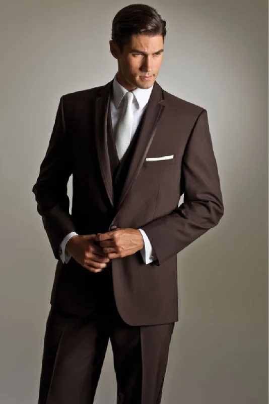 Cool Casuals Men brown tuxedo suit