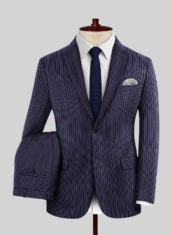 Urban Sweaters Reda Bravon Navy Blue Stripe Wool Suit