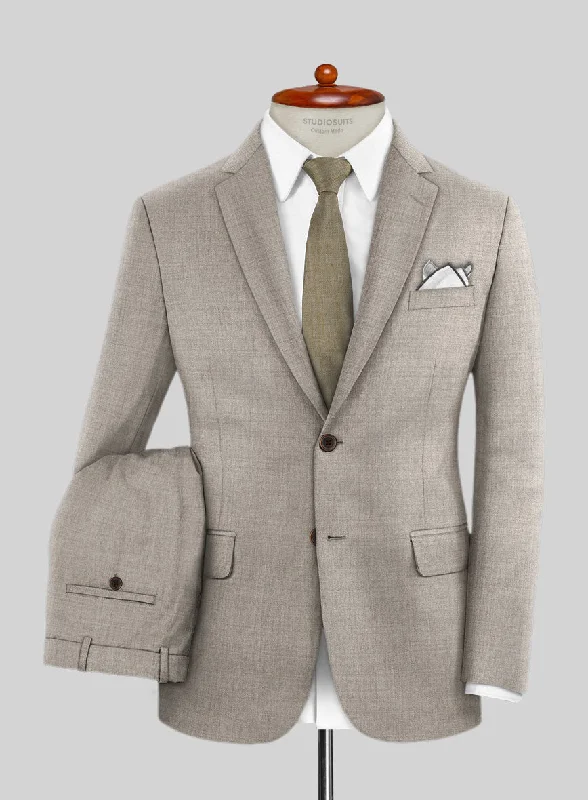 Laid-Back Wear Lanificio Zegna Trofeo Light Brown Wool Suit