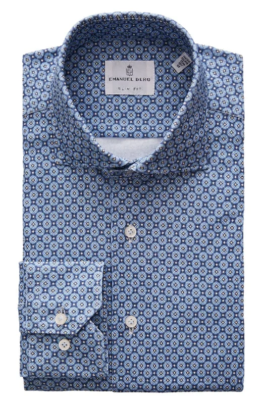 Cozy Essentials Modern 4 Flex Stretch Knit Shirt SF18620 Dark Blue