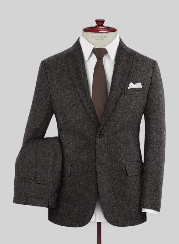 Lightwear Options Scabal Sauri Brown Wool Suit