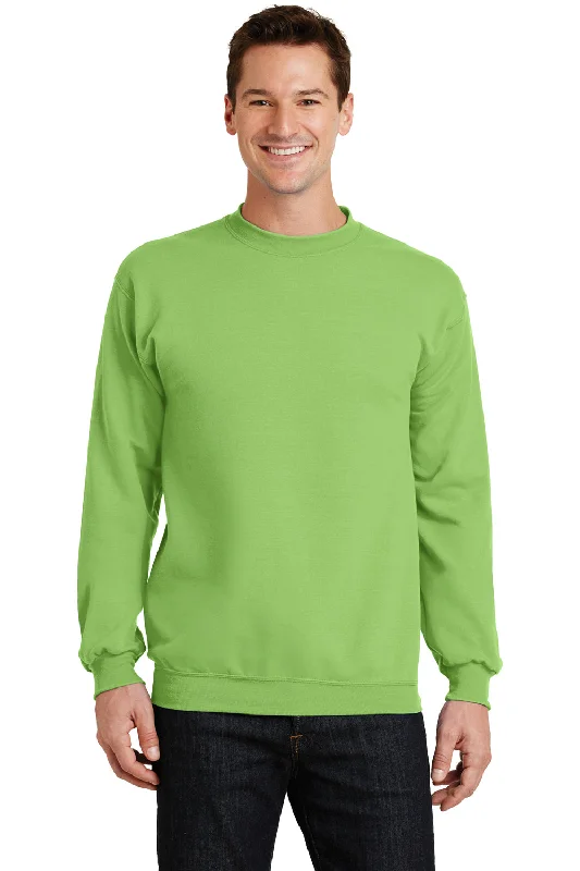 All-Weather Wear Port & Company Mens Core Pill Resistant Fleece Crewneck Sweatshirt - Lime Green All-Weather Wear Port & Company Mens Core Pill Resistant Fleece Crewneck Sweatshirt - Lime Green