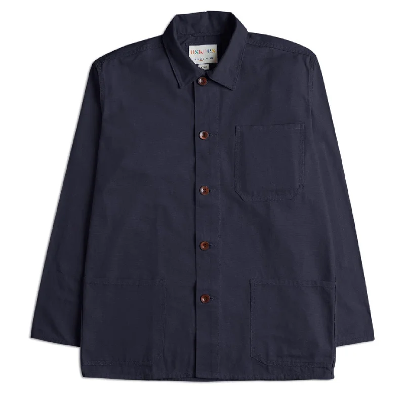 Classic Pieces Winter Fashion Uskees 3001 Buttoned Overshirt Midnight Blue