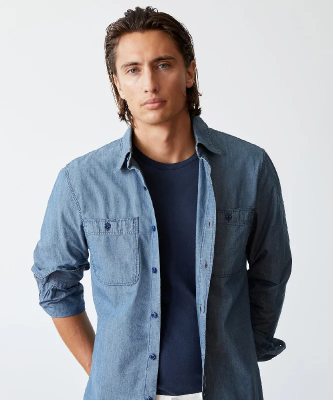 Outdoor Outfits Smart Sweaters Japanese Chambray Work Shirt in Indigo