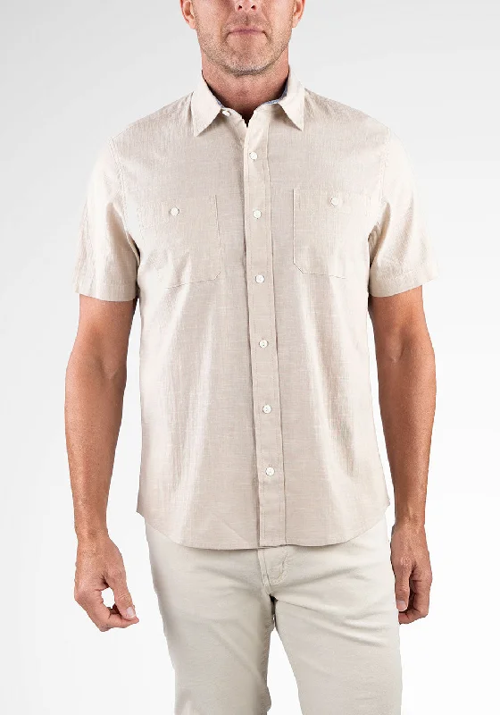 Sporty Essentials Warm Sweaters Airotec® Stretch Chambray Short Sleeve Work Shirt
