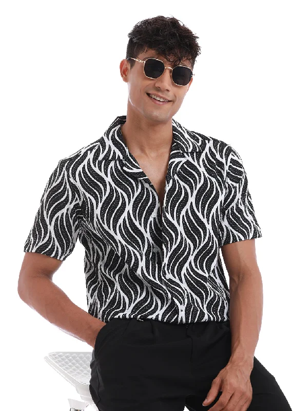 Modern Apparel Winter Fashion Autumn Leaf Black Popcorn Shirt