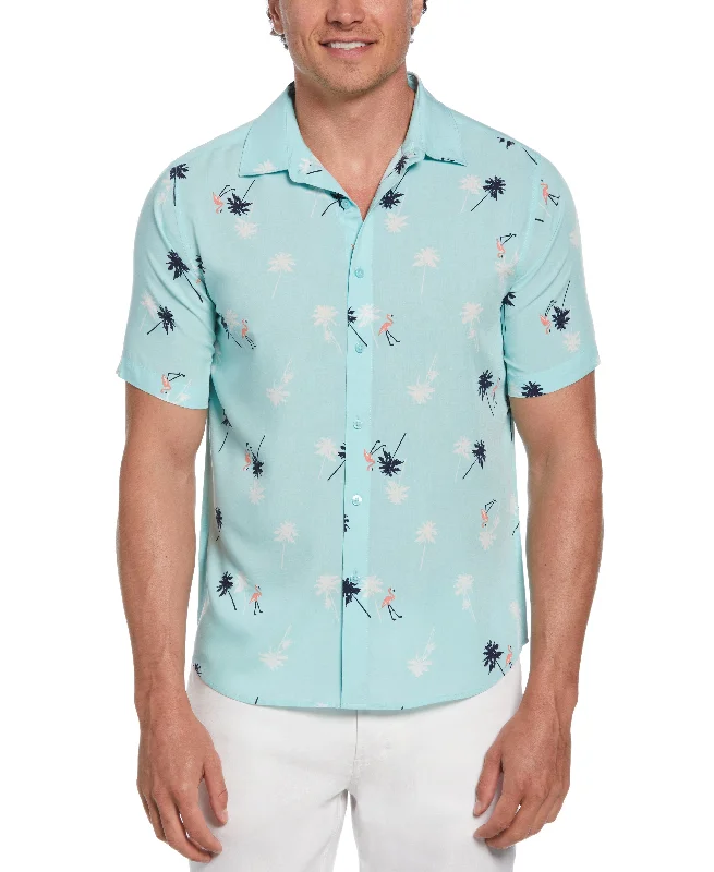 Simple Outfits Comfort Tops Flamingo Print Shirt