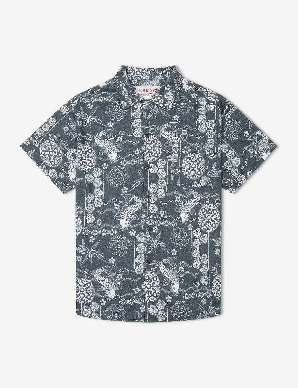 Sporty Trends Comfort Tops Koi Bowler Shirt - Indigo