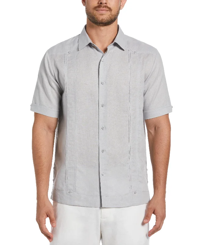 Soft Jackets Trendy Basics Linen Blend No-Pocket Guayabera Shirt