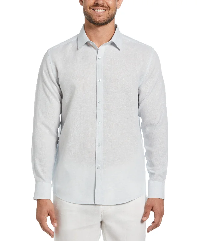 Relaxed Looks Fashion Layers Travelselect™ Linen-Blend Long Sleeve Shirt