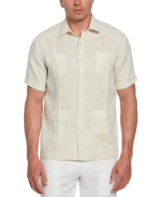 Relaxed Layers Classic Shorts 100% Linen Four-Pocket Guayabera Shirt